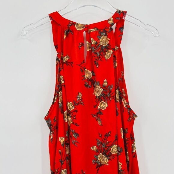 NEW Torrid Size 1X Orange Floral Sharkbite Hem Georgette Tank Top Blouse - Picture 9 of 10